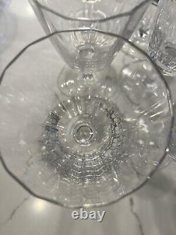 (6) Dansk Design Crystal Ursula Pattern Red Wine Goblet Drinking Glasses 7 7/8