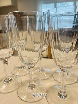 (6) Dansk Design Crystal Ursula Pattern Red Wine Goblet Drinking Glasses 7 7/8