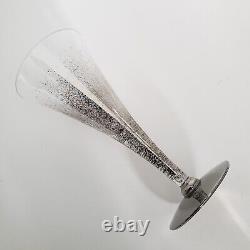 6 Dorothy Thorpe Silver Fleck Wine Goblets Cocktail Glasses 5.75 Vintage