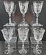 6 Fostoria Navarre Clear Claret Wine Glasses Set Floral Etch Optic Stemware Lot