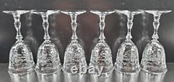 6 Fostoria Navarre Clear Claret Wine Glasses Set Floral Etch Optic Stemware Lot