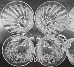 6 Fostoria Navarre Clear Claret Wine Glasses Set Floral Etch Optic Stemware Lot