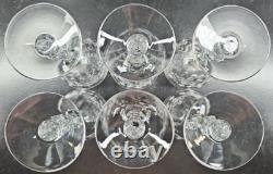 6 Fostoria Navarre Clear Claret Wine Glasses Set Floral Etch Optic Stemware Lot