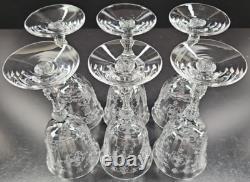6 Fostoria Navarre Clear Claret Wine Glasses Set Floral Etch Optic Stemware Lot