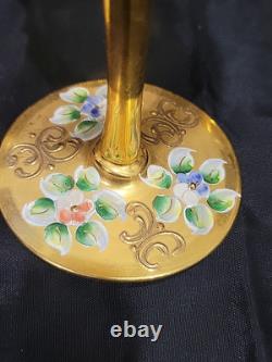 (6) Italian Murano Venetian Wine Hock Goblets Glasses Vintage Gold Encrusted 7,5