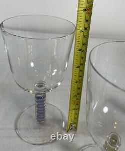 6 James Nadal Art Glass Signed Wine Glasses