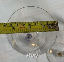 6 James Nadal Art Glass Signed Wine Glasses