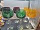 6 Lausitzer Crystal Cut to Clear 8 Wine Hocks Glasses Set MINT Germany