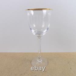 6 Lenox Crystal Classic Federal Gold 7.25 Wine Glasses Goblets USA Vintage