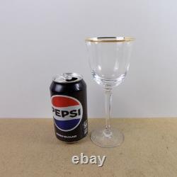 6 Lenox Crystal Classic Federal Gold 7.25 Wine Glasses Goblets USA Vintage