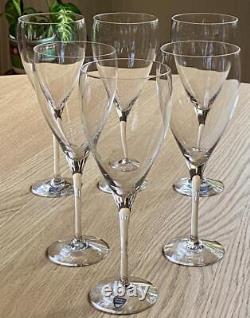 6 Mint Orrefors Crystal Vintage Pattern Wine Water Goblets Erika Lagerbielke 9