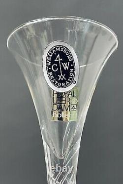 6 NOS Vintage Williamsburg Royal Leerdam Air Twist Wine Glass Goblet Set with Box