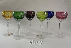 6 Nachtmann Bohemian Cut To Clear Wine Glasses 4 oz. With Original Boxes