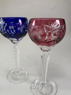 6 Nachtmann Bohemian Cut To Clear Wine Glasses 4 oz. With Original Boxes