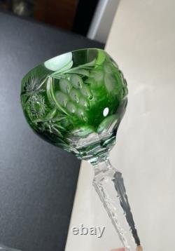 6 Nachtmann Bohemian Cut To Clear Wine Glasses 4 oz. With Original Boxes