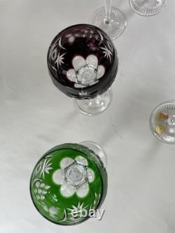 6 Nachtmann Bohemian Cut To Clear Wine Glasses 4 oz. With Original Boxes