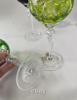 6 Nachtmann Bohemian Cut To Clear Wine Glasses 4 oz. With Original Boxes