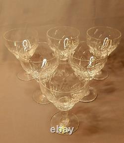 6 ROYAL BRIERLEY ELIZABETH England 5 1/2 Crystal Wine Glasses or Water Goblets