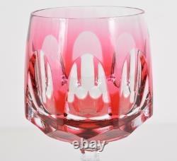 6 STUNNNG Vtg Nachtmann Bleikrystall (Crystal) Cranberry Wine Glasses Bavaria 8