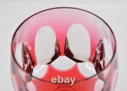 6 STUNNNG Vtg Nachtmann Bleikrystall (Crystal) Cranberry Wine Glasses Bavaria 8