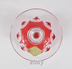 6 STUNNNG Vtg Nachtmann Bleikrystall (Crystal) Cranberry Wine Glasses Bavaria 8