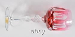6 STUNNNG Vtg Nachtmann Bleikrystall (Crystal) Cranberry Wine Glasses Bavaria 8