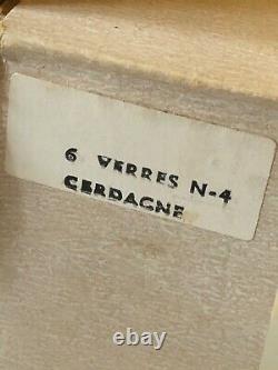 6 Saint Louis Cristal de France wine glasses cerdagne no. 4 original box vintage