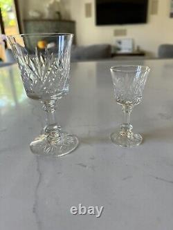 6 Small, Vintage, lead crystal wine glasses, Desert Glass
