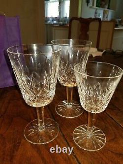 6 VIntage WATERFORD CRYSTAL LISMORE Water Goblets 7 Stemware Wine Glass IRELAND
