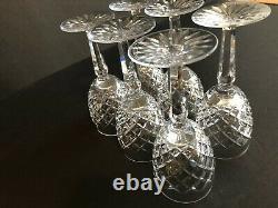 6 VTG Waterford cut Crystal COMERAGH Claret white WINE glasses 6 3/8 Lot 2