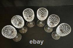 6 VTG Waterford cut Crystal COMERAGH Claret white WINE glasses 6 3/8 Lot 2