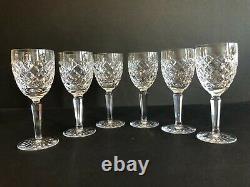 6 VTG Waterford cut Crystal COMERAGH Claret white WINE glasses 6 3/8 Lot 2