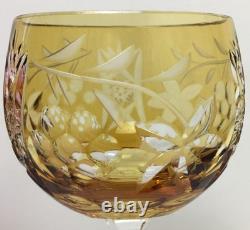 (6) Vintage 1960's Beyer/Bleikristall Cut to Clear 7 3/4 Hock Wine Glasses