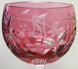 (6) Vintage 1960's Beyer/Bleikristall Cut to Clear 7 3/4 Hock Wine Glasses