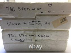 (6) Vintage 1960's Beyer/Bleikristall Cut to Clear 7 3/4 Hock Wine Glasses