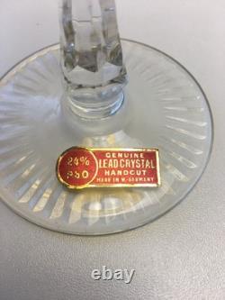 (6) Vintage 1960's Beyer/Bleikristall Cut to Clear 7 3/4 Hock Wine Glasses