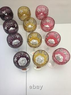 (6) Vintage 1960's Beyer/Bleikristall Cut to Clear 7 3/4 Hock Wine Glasses