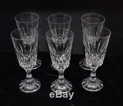 6 Vintage Baccarat Crystal D'Assas Pattern White Wine Stems- 6 3/8H -Excellent