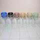 6 Vintage Bohemian Czech Cut to Clear Multicolor Crystal Hock Wine Glasses 8&frac14;