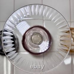 6 Vintage Bohemian Czech Cut to Clear Multicolor Crystal Hock Wine Glasses 8¼