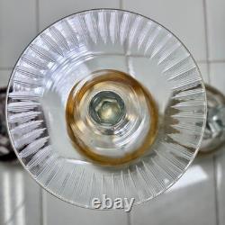 6 Vintage Bohemian Czech Cut to Clear Multicolor Crystal Hock Wine Glasses 8¼