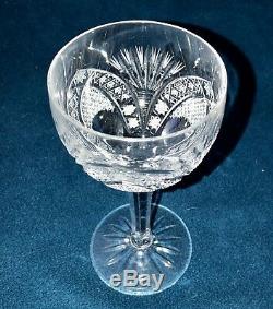 6 Vintage Czechoslovakia Bohemia Hand Cut Lead Crystal Wine Glasses, 6 1/2 Tall