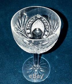 6 Vintage Czechoslovakia Bohemia Hand Cut Lead Crystal Wine Glasses, 6 1/2 Tall