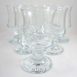 6 Vintage Danish Holmegaard Ships White Wine Glasses Per Lutken Boxed