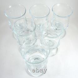 6 Vintage Danish Holmegaard Ships White Wine Glasses Per Lutken Boxed