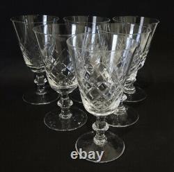 6 Vintage Danish Lyngby Cut Crystal Georgian Shape Eaton Antik Red Wine Glasses