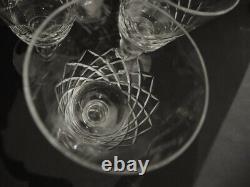 6 Vintage Danish Lyngby Cut Crystal Georgian Shape Eaton Antik Red Wine Glasses