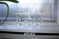 6 Vintage Elegant Cut Crystal Wine Glasses