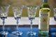 6 Vintage Etched Tall Wine Glasses Water Goblets, Rock Sharpe, 1950's