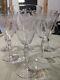 6 Vintage Fostoria Woodland Etched Crystal Wine Glasses/ Water Goblets 1920's